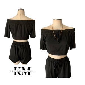 NEW- Black Two Piece Set